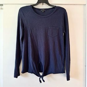 J. Crew Navy Tie Front Tee
